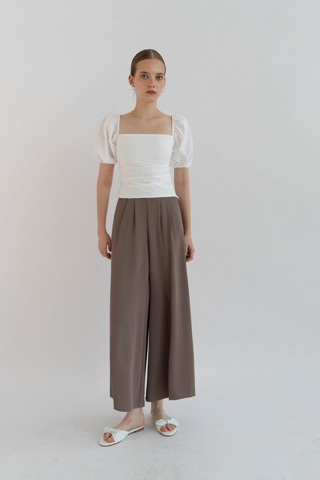 JOHANNA POUF SLEEVE TOP WHITE