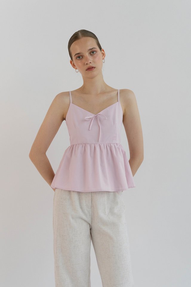 JUDITH RIBBON CAMISOLE TOP POWDER PINK