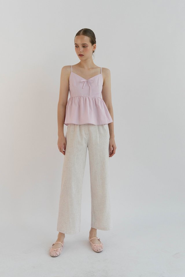 JUDITH RIBBON CAMISOLE TOP POWDER PINK