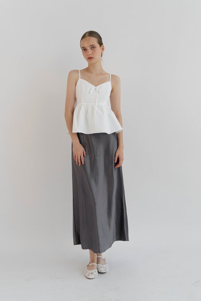 JUDITH RIBBON CAMISOLE TOP WHITE