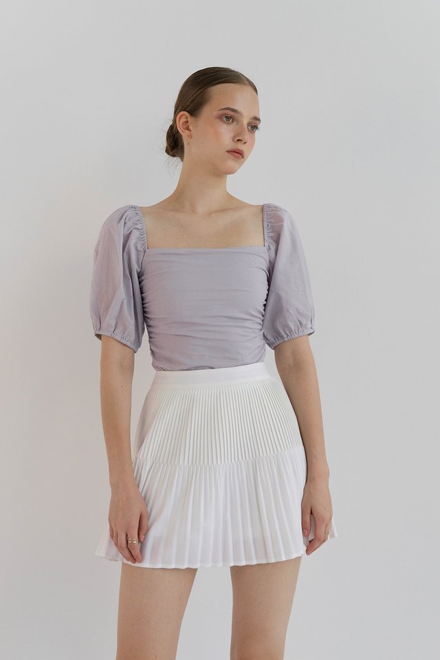 JUNIA MINI PLEAT SKORTS WHITE