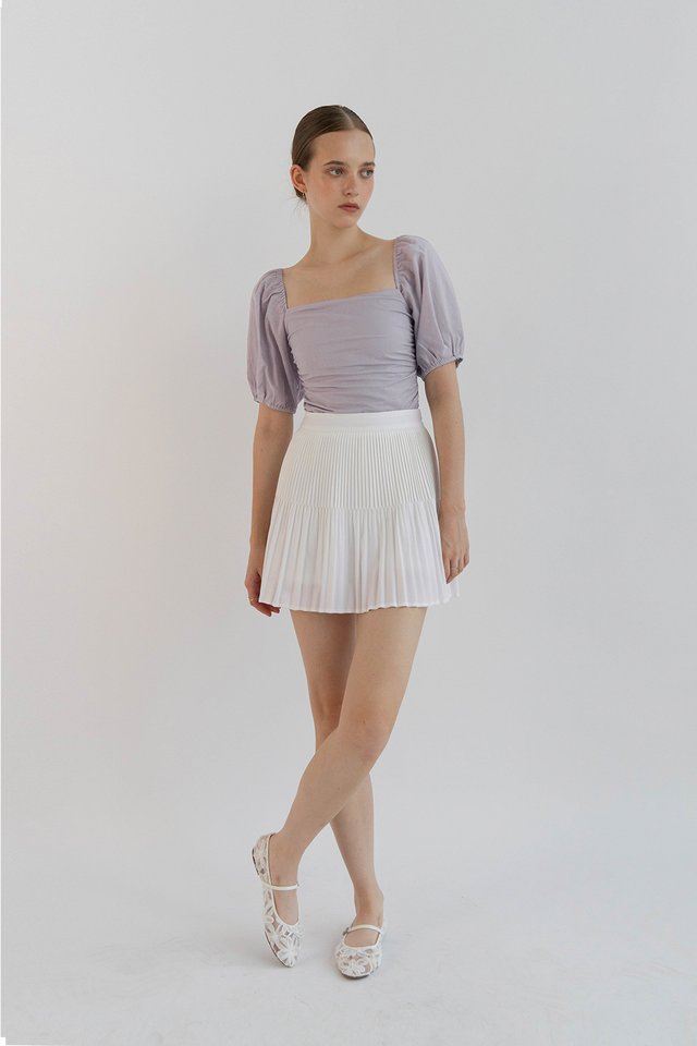 JUNIA MINI PLEAT SKORTS WHITE
