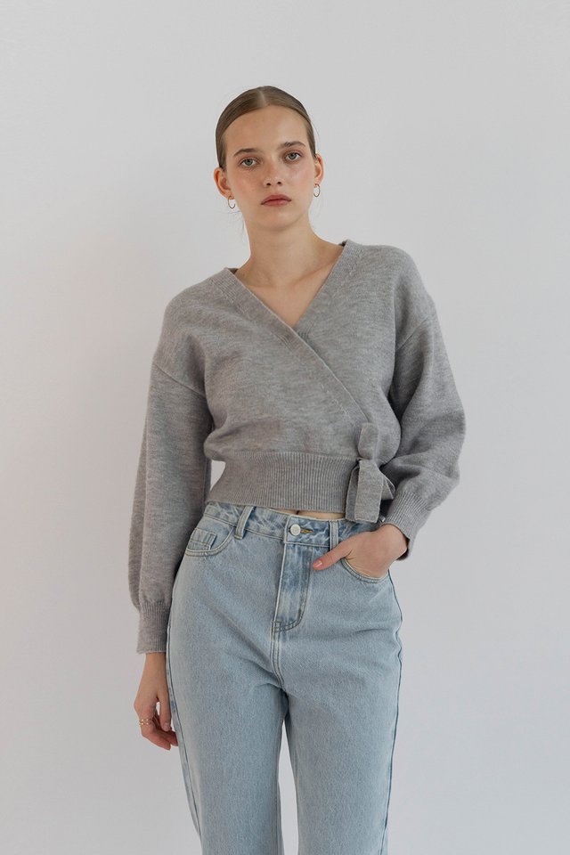 KIANA WRAP CARDIGAN HEATHER