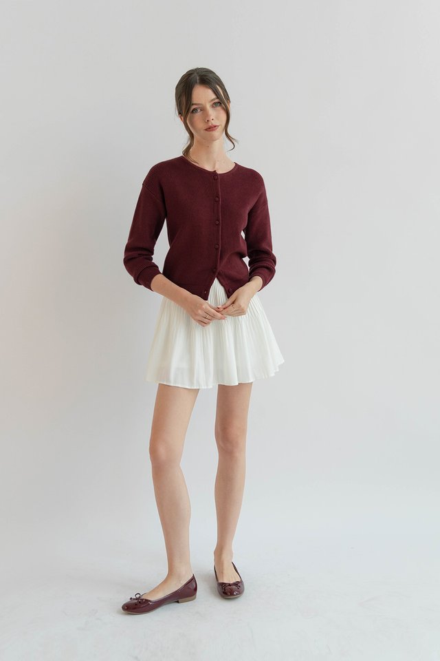NARI KNIT CARDIGAN BURGUNDY