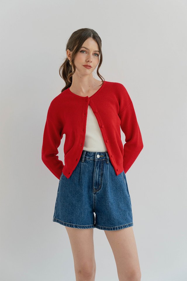 NARI KNIT CARDIGAN RED