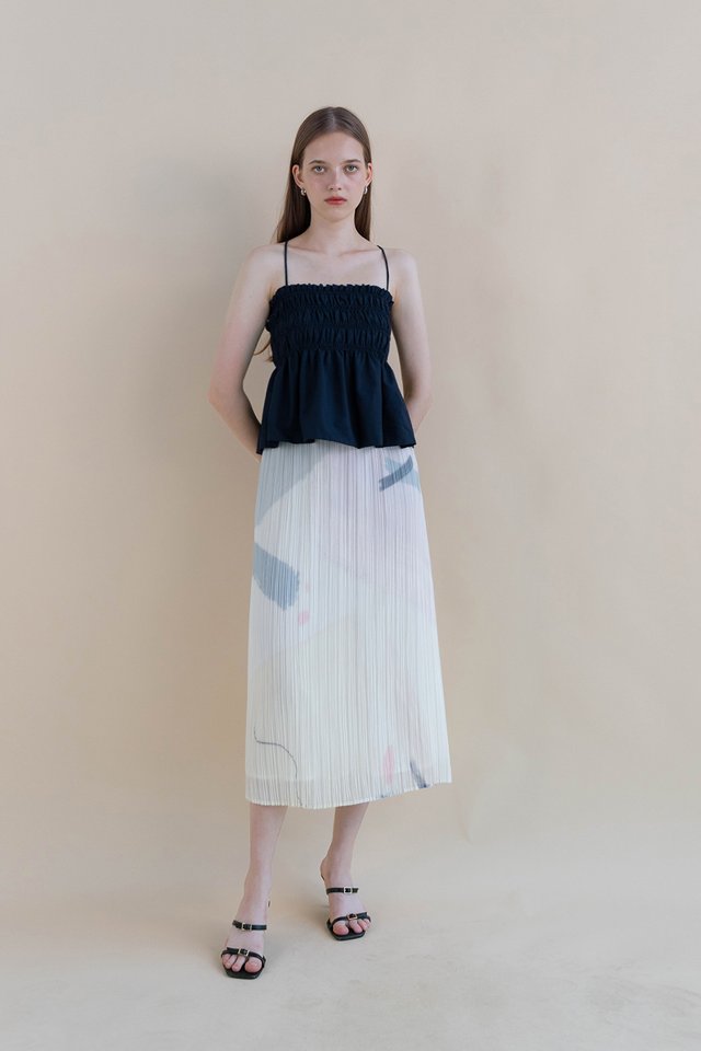 IMELDA PLEATED FLARE SKIRT FROST