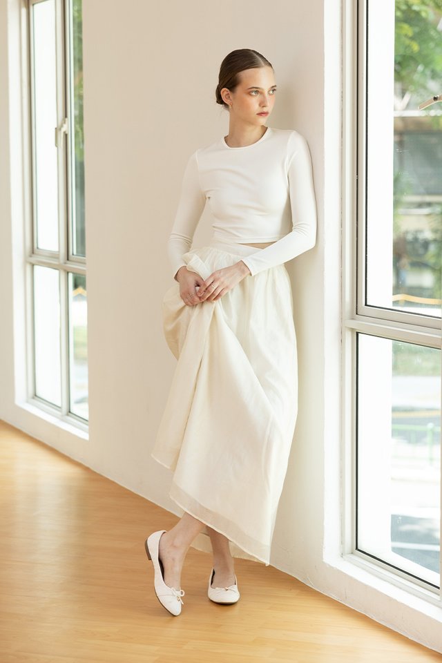 SOREN CLOUD BALLET FLATS SATIN CREAM