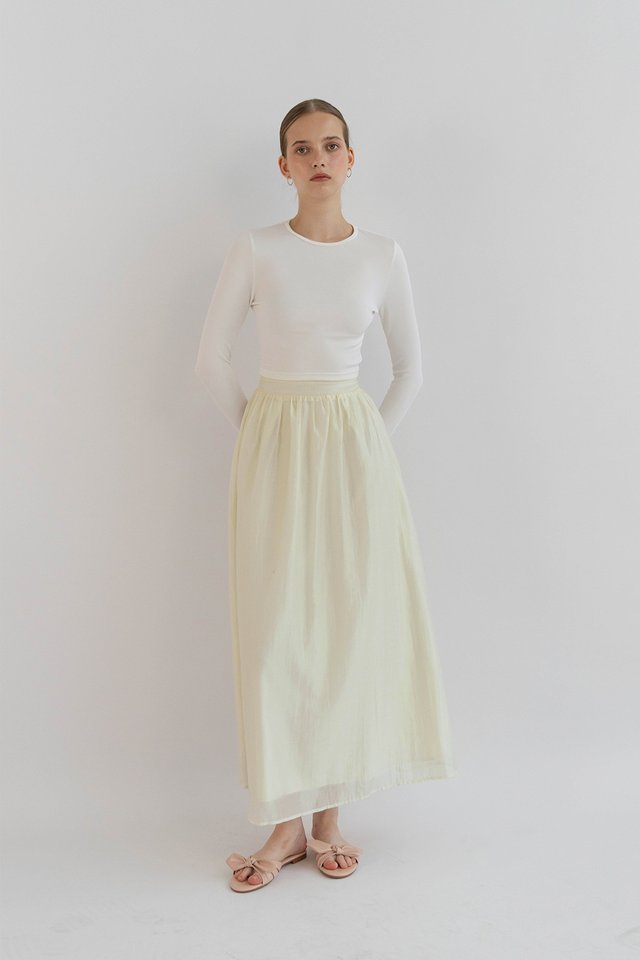 ZARA FITTED LONG SLEEVE TOP WHITE