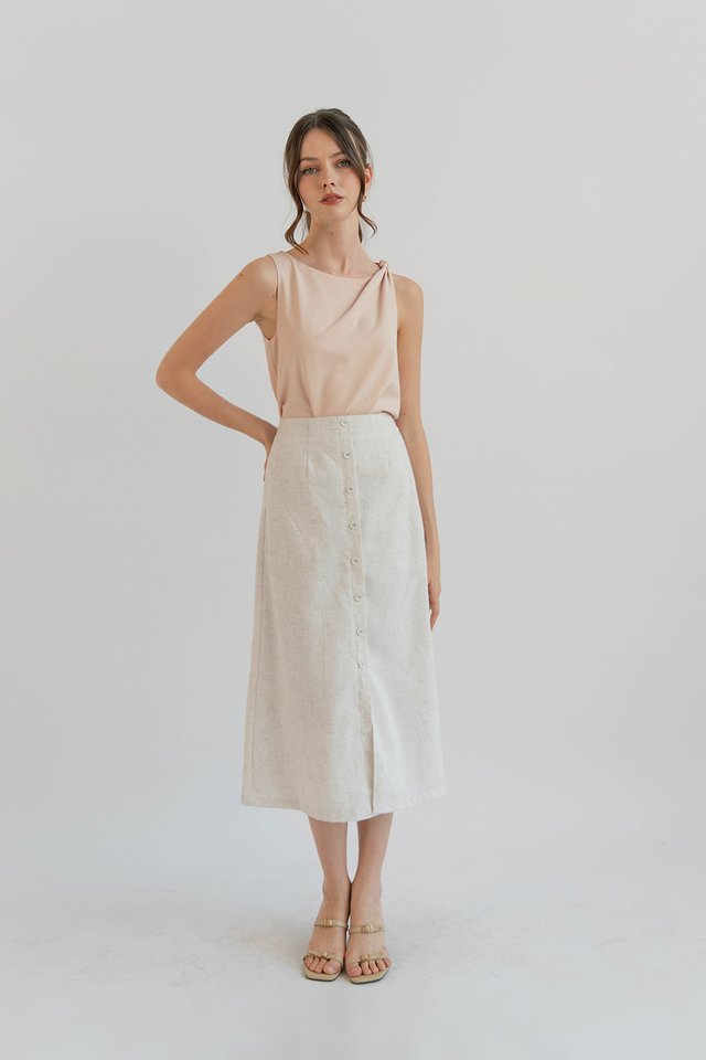 DESTINY KNOT SHOULDER TOP PEBBLE