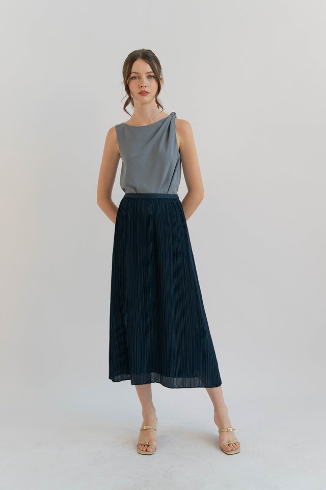 DESTINY KNOT SHOULDER TOP STORM