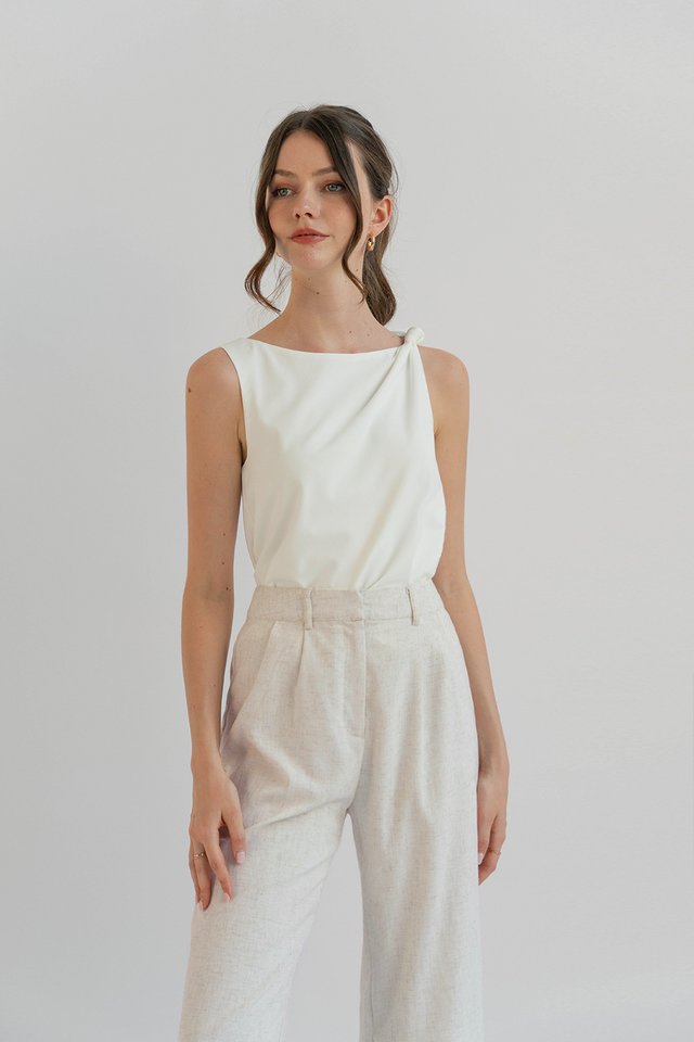 DESTINY KNOT SHOULDER TOP WHITE