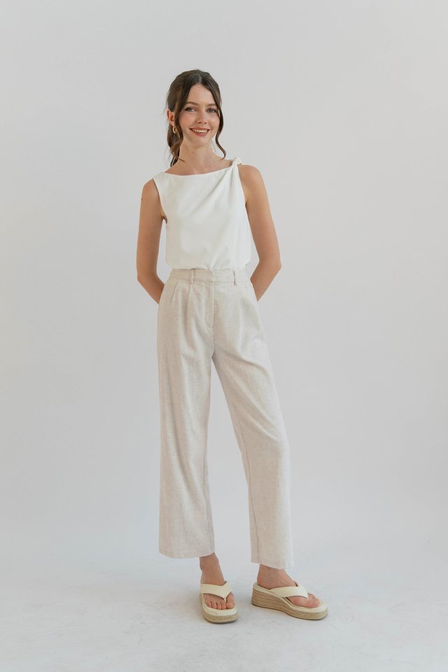 DESTINY KNOT SHOULDER TOP WHITE