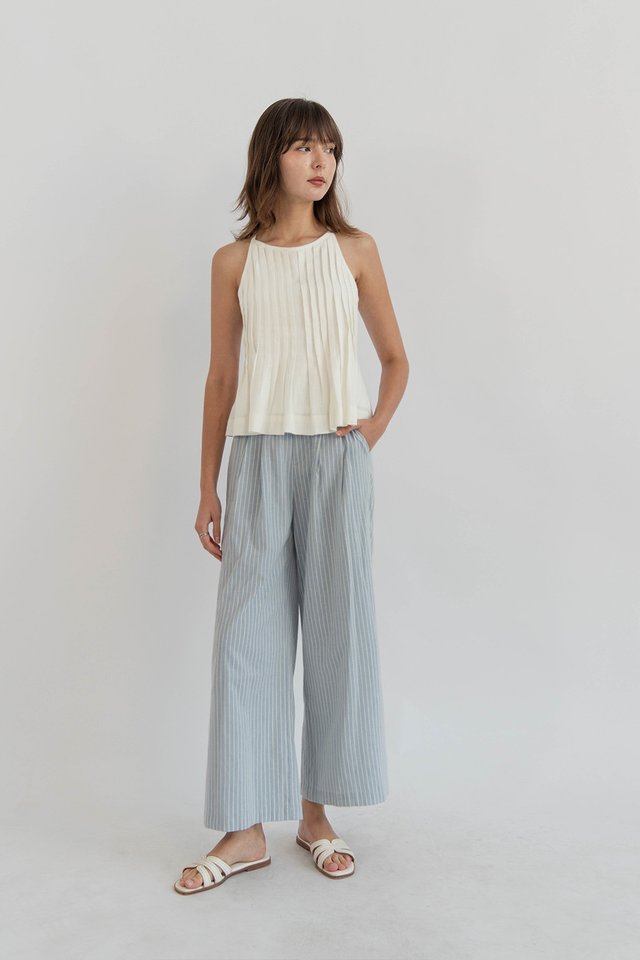 ENYA PINTUCK LINEN TOP WHITE