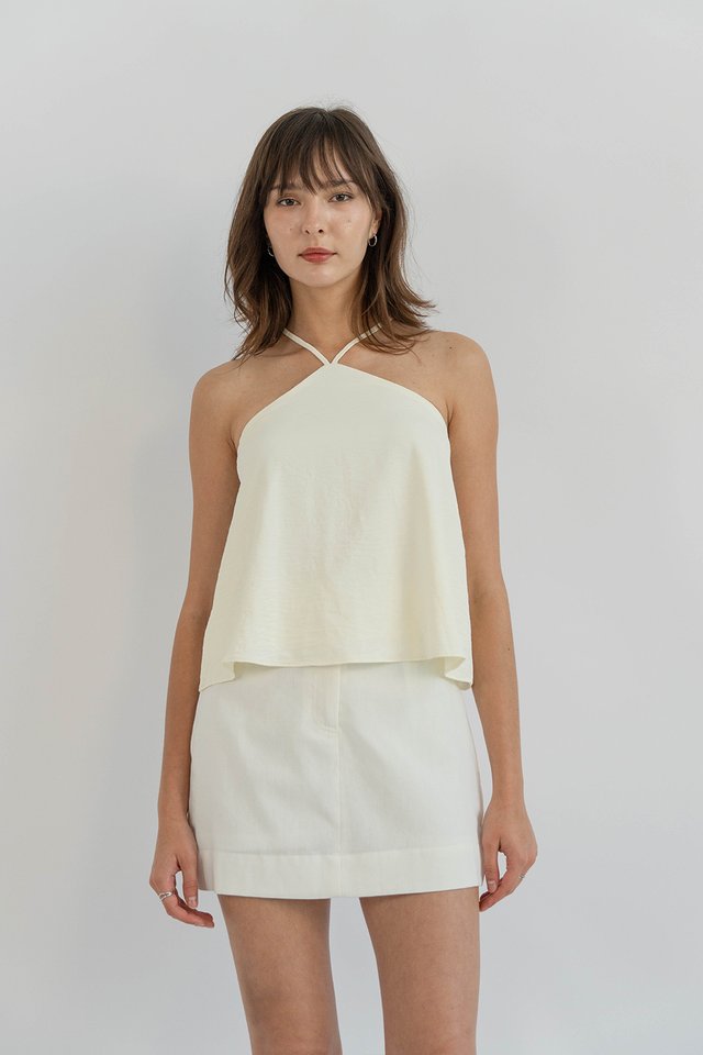 FAY CROSS BACK TOP CREAM