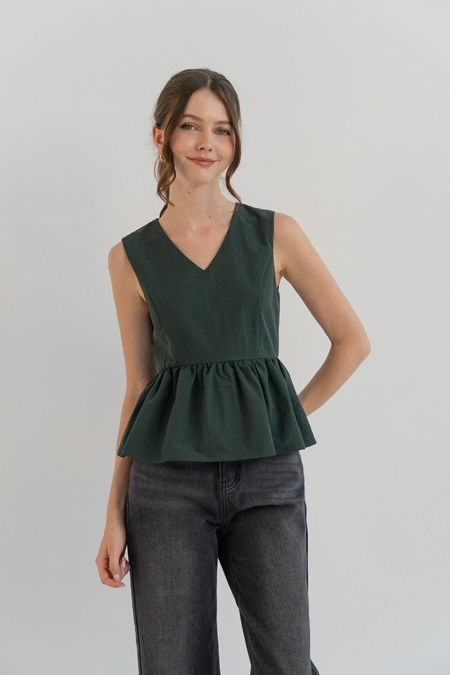 JOSIE PEPLUM TOP TEAL