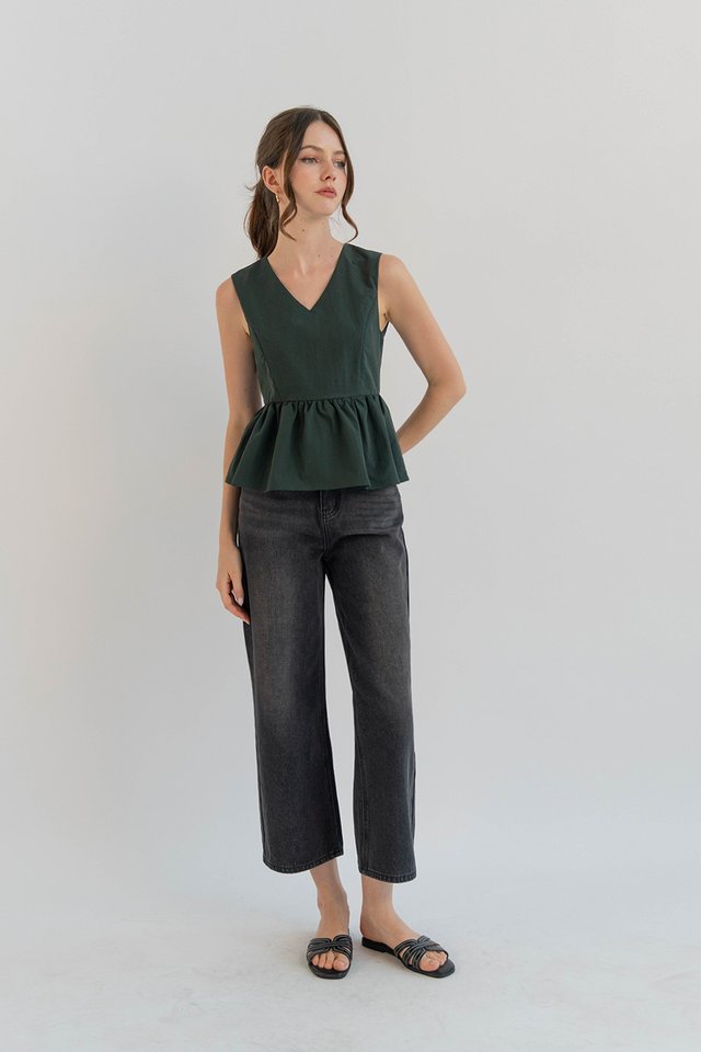 JOSIE PEPLUM TOP TEAL