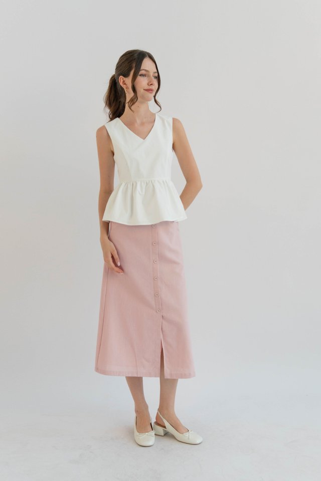 JOSIE PEPLUM TOP WHITE