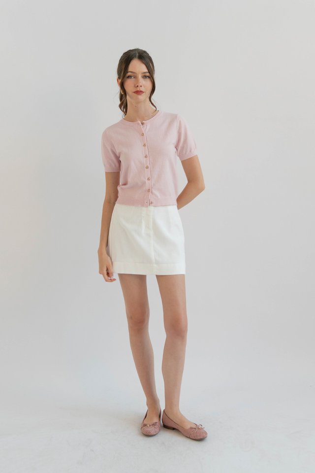 LEIDA LINEN SKORTS WHITE