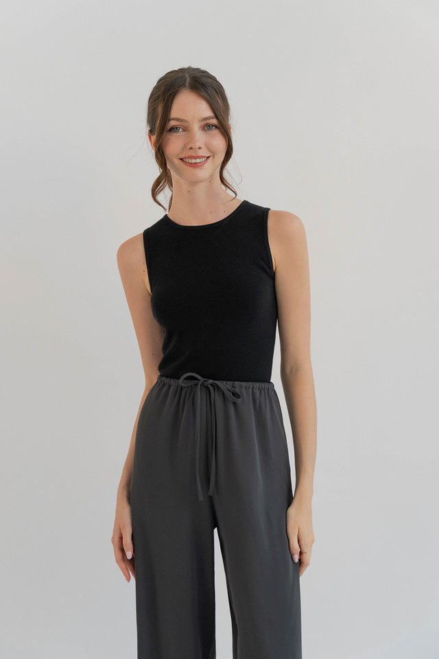 MINNIE KNIT TANK TOP BLACK