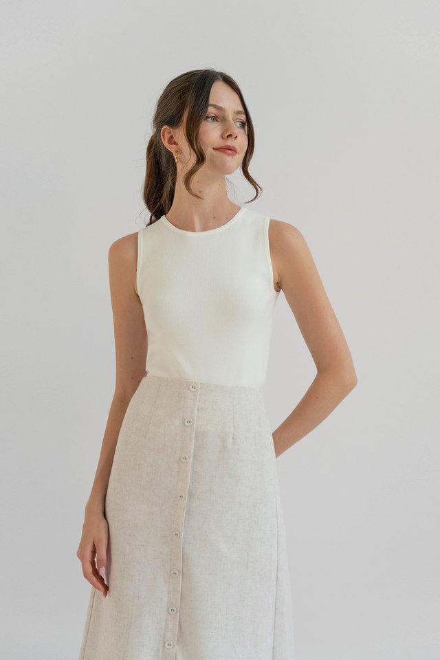 MINNIE KNIT TANK TOP WHITE