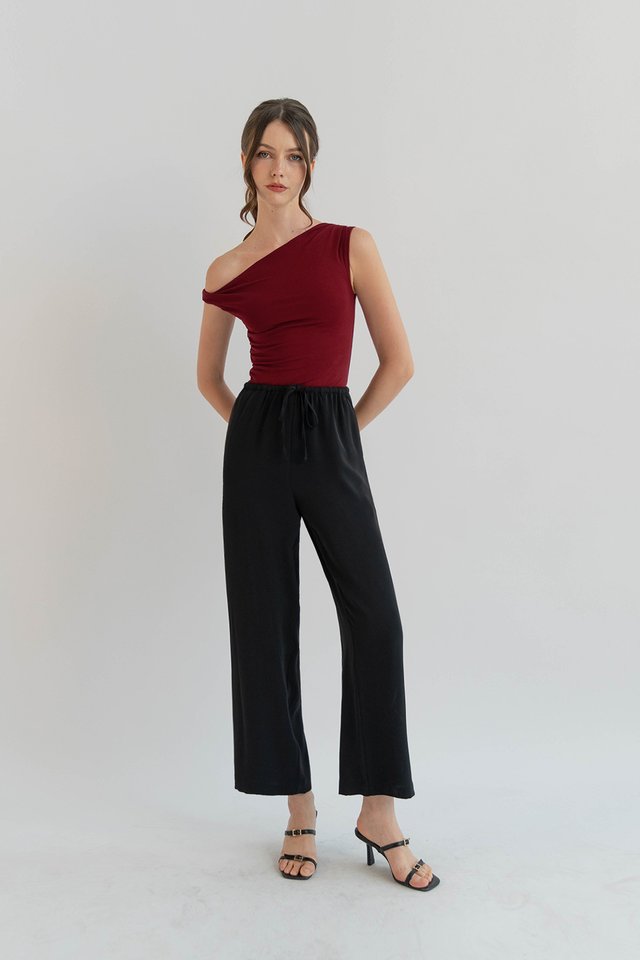 NERO DRAWSTRING LOOSE PANTS BLACK