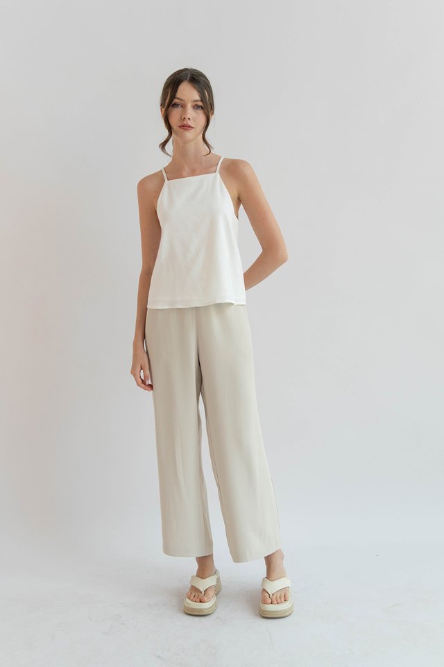 NERO DRAWSTRING LOOSE PANTS STONE