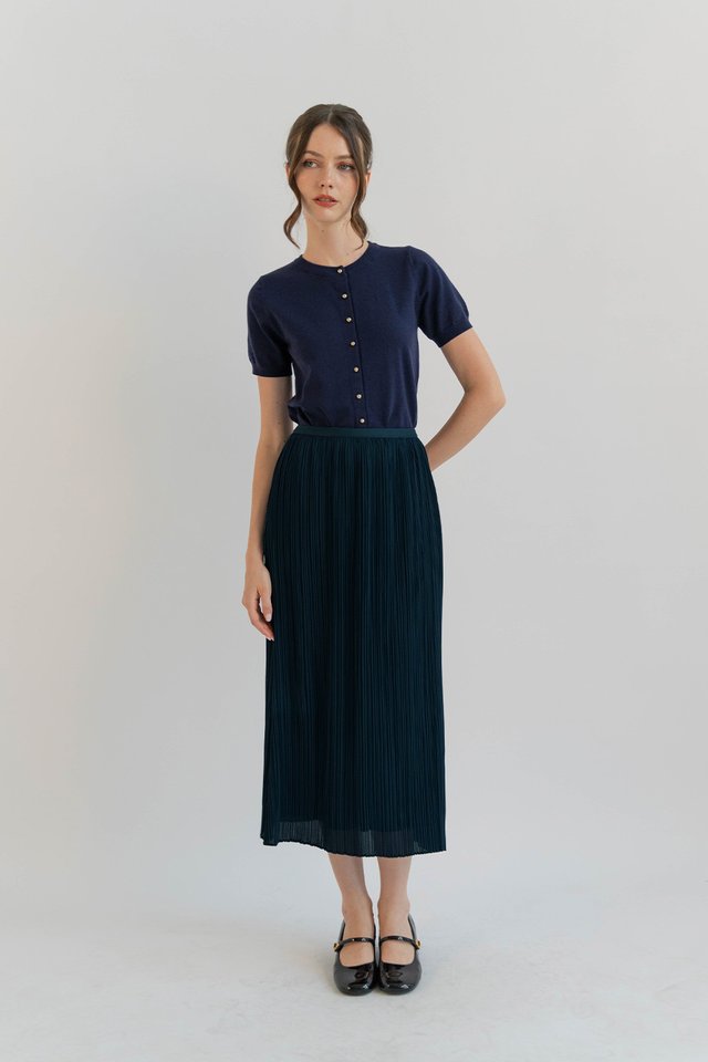 NOLAN SHORT SLEEVE KNIT TOP NAVY