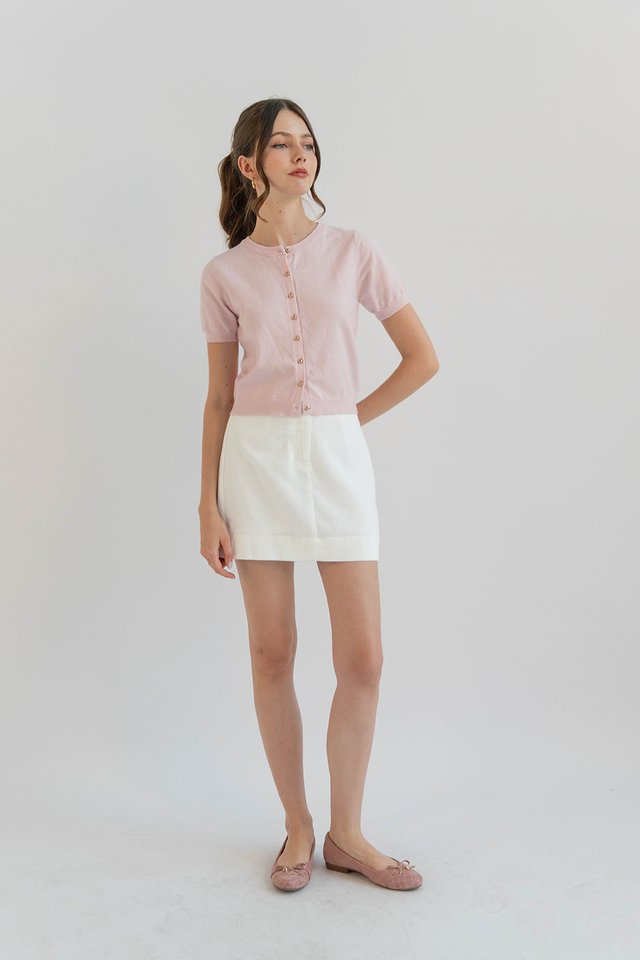 NOLAN SHORT SLEEVE KNIT TOP PINK