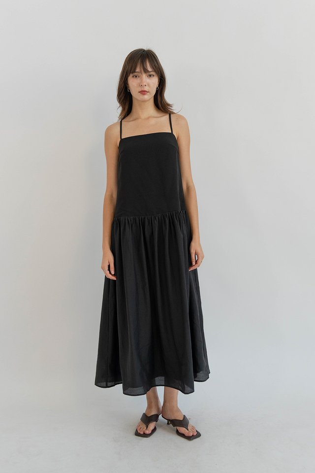 SOFIA LONGLINE DRESS BLACK