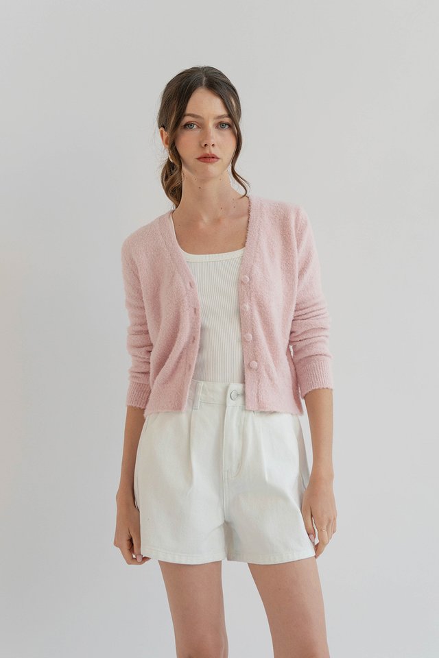 VERA WOOLLY CARDIGAN BLUSH