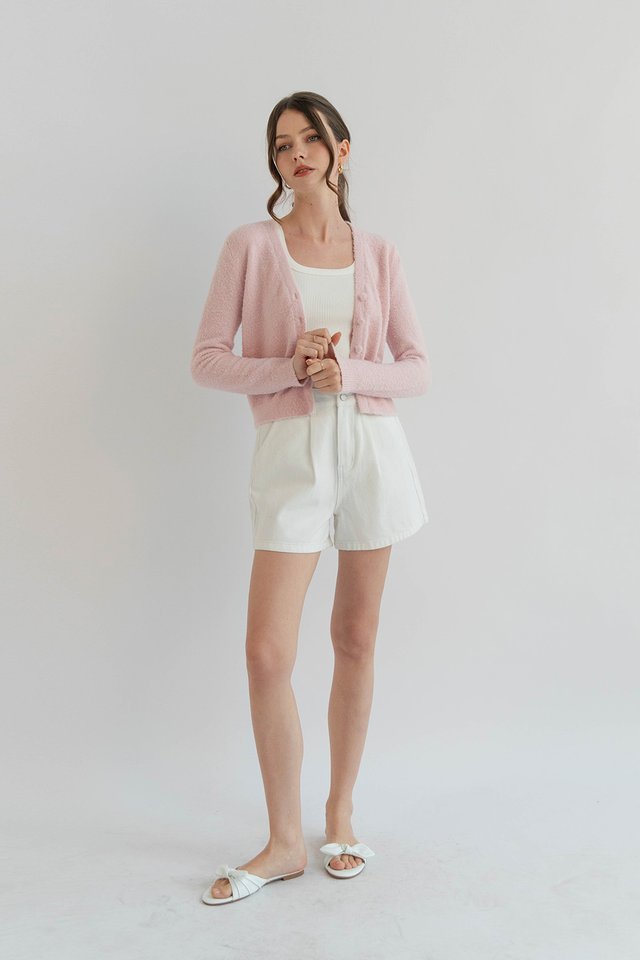 VERA WOOLLY CARDIGAN BLUSH