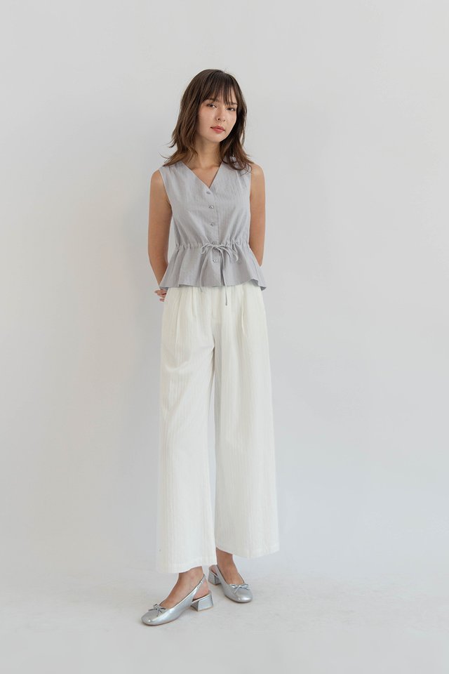 ARLENE RELAXED PANTS (PETITE) WHITE