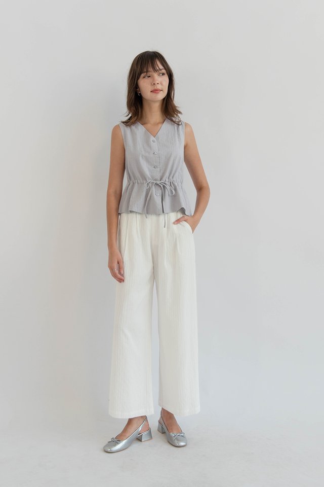 ARLENE RELAXED PANTS (PETITE) WHITE