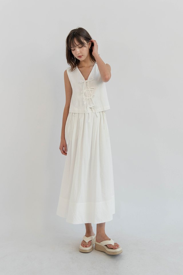 AURELIA SIDE TIE SKIRT WHITE
