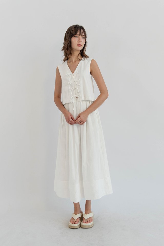 AURELIA SIDE TIE SKIRT WHITE