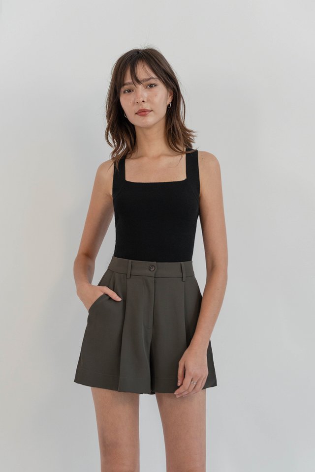 BESS HALTER KNIT TOP BLACK