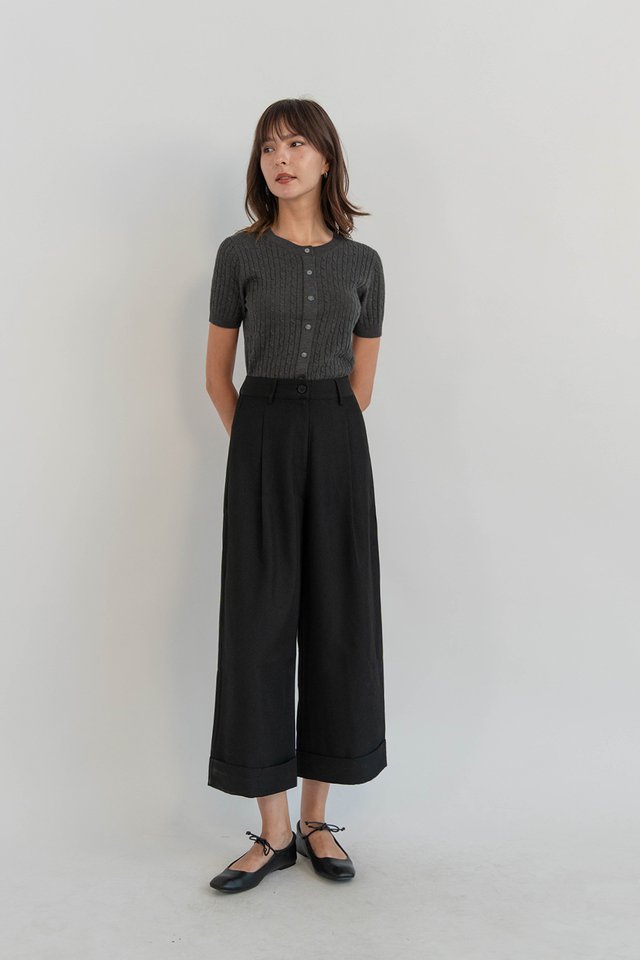 BRADLEY CUFFED ANKLE PANTS BLACK