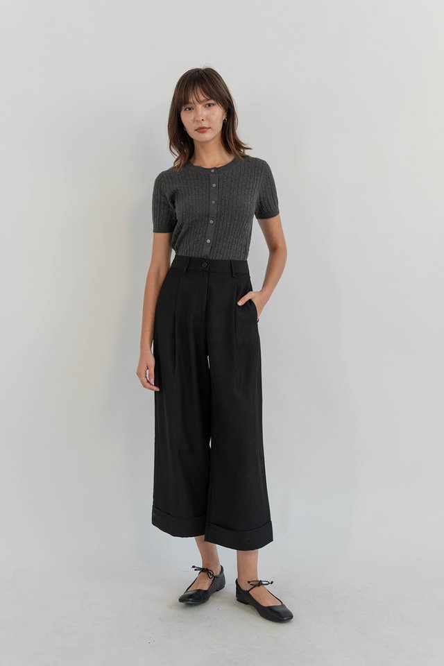 BRADLEY CUFFED ANKLE PANTS BLACK