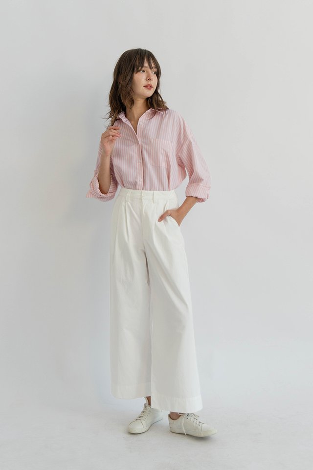 BRIE OVERSIZED SHIRT STRIPED PINK