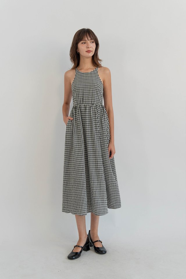 CARLA GINGHAM DRESS BLACK