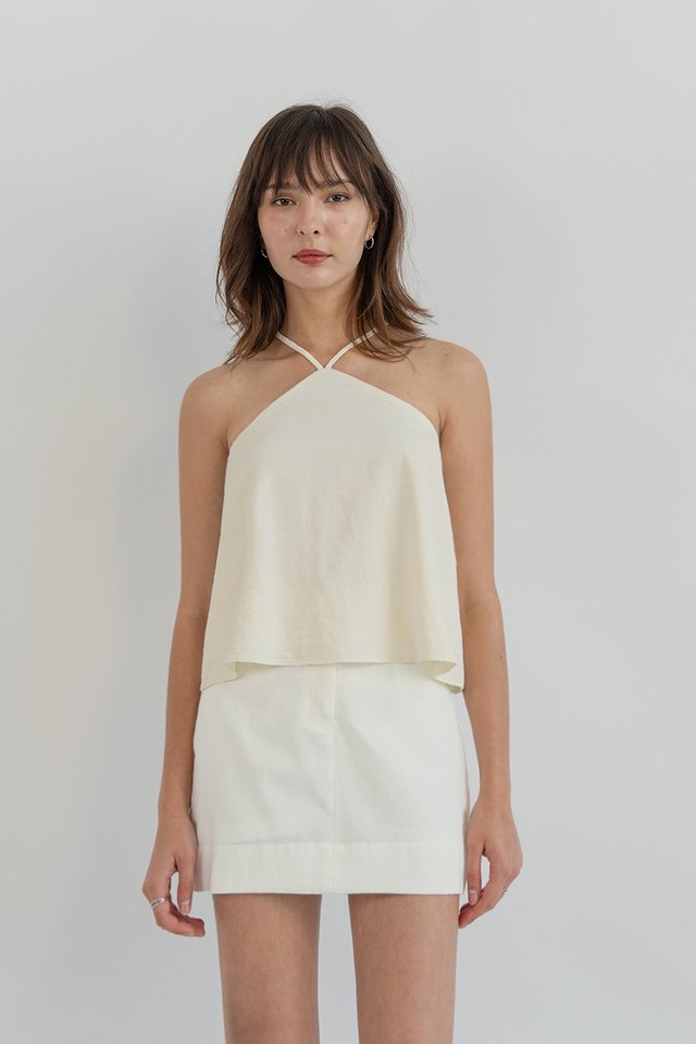 FAY CROSS BACK TOP CREAM