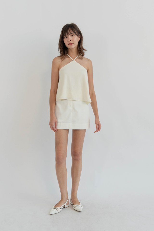 FAY CROSS BACK TOP CREAM