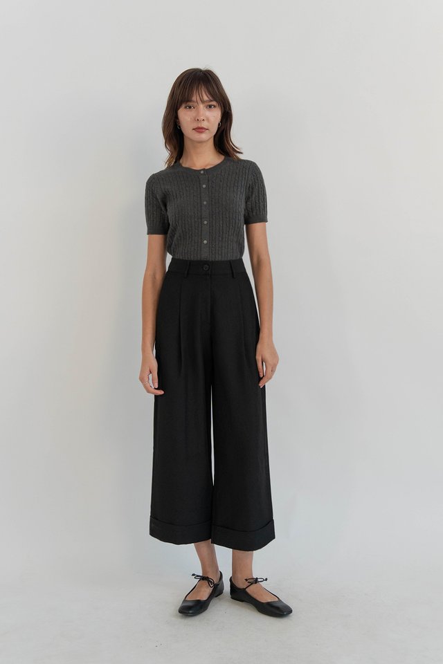 GYURI KNIT BUTTON TOP SLATE