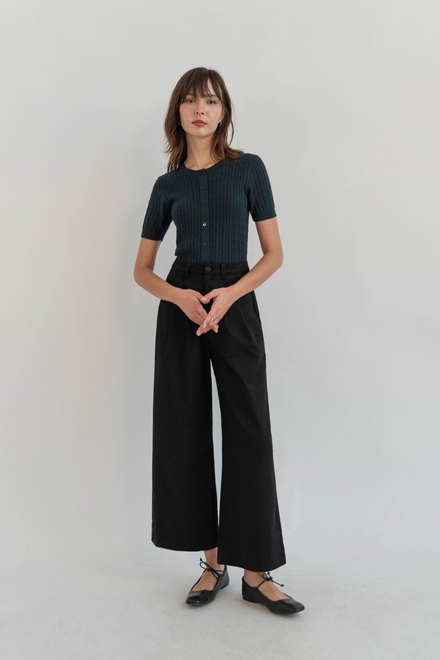GYURI KNIT BUTTON TOP TEAL