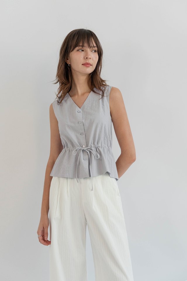 HERA COTTON PEPLUM TOP MIST