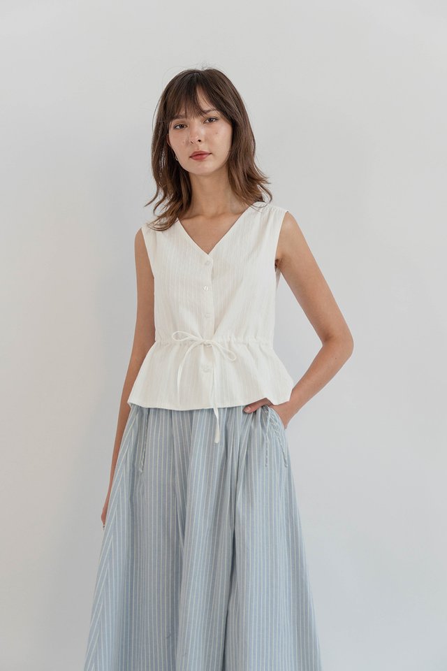 HERA COTTON PEPLUM TOP WHITE