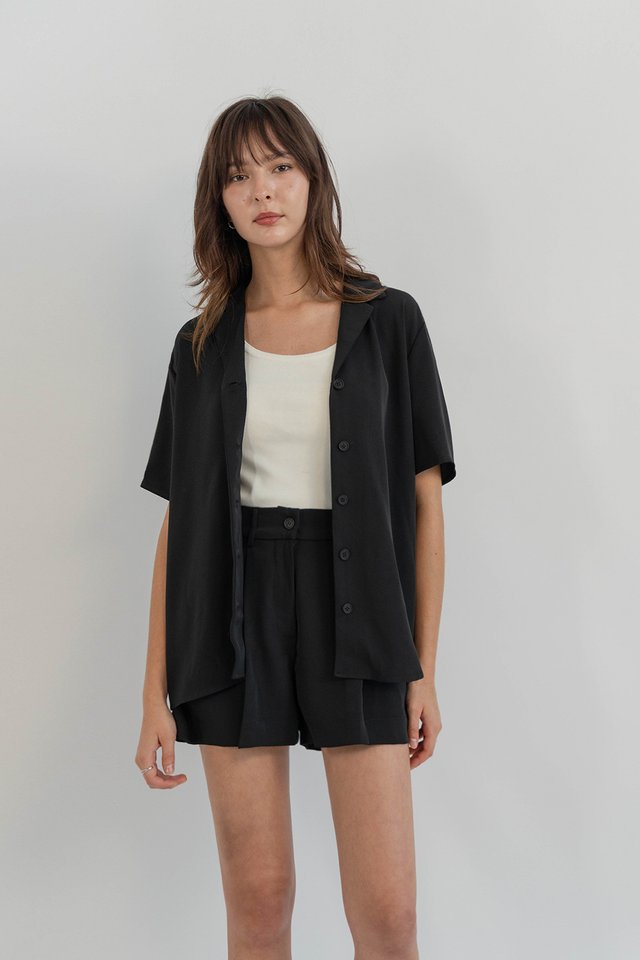 NOEL SHORT SLEEVE SHIRT BLACK