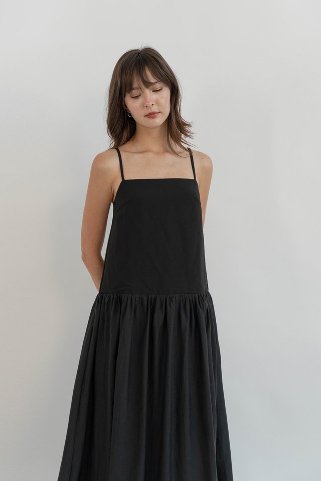 SOFIA LONGLINE DRESS BLACK