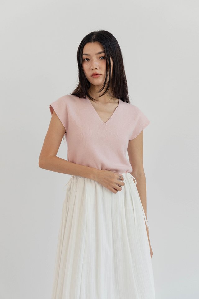 CELIA SLEEVELESS KNIT TOP PINK