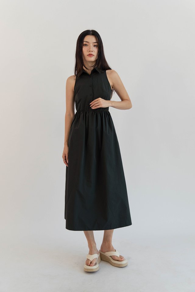 DEBRA BUTTON SHIRT DRESS TEAL